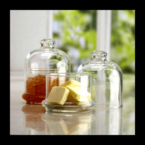 Glass Food Container w/Lid Large